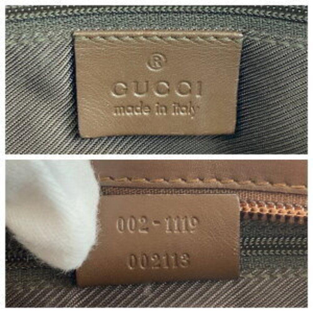 Gucci canvas tote handbag Beige bag Tan leather brown GG - Picture 4 of 10